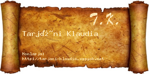 Tarjáni Klaudia névjegykártya
