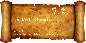 Tarjáni Klaudia névjegykártya