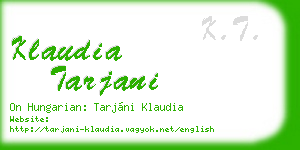 klaudia tarjani business card