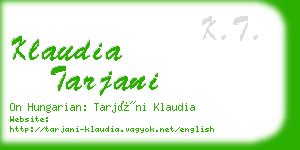 klaudia tarjani business card